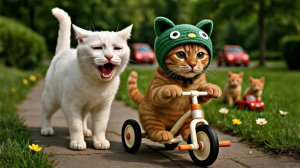Мама-кошка подстригает шерсть на ферме и делает тигровую шапку для котят дома🐾🎩🐯