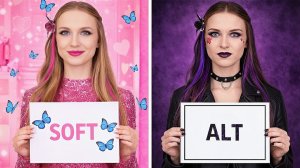 Эта трансформация стала ИНТЕНСИВНОЙ 😱🖤💖 Челлендж Soft Girl vs Goth Girl!