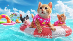 Потерянный котёнок найден в море!Пляжное барбекю-сюрприз от Mama Cat растопит ваше сердце 🐾🔥