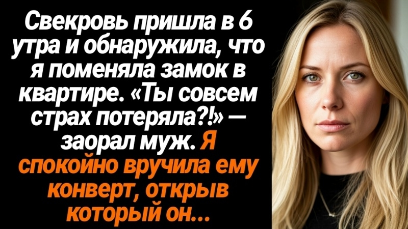 Жизненные истории/Свекровь пришла в 6 утра и увидела, что я замок поменяла смотреть онлайн