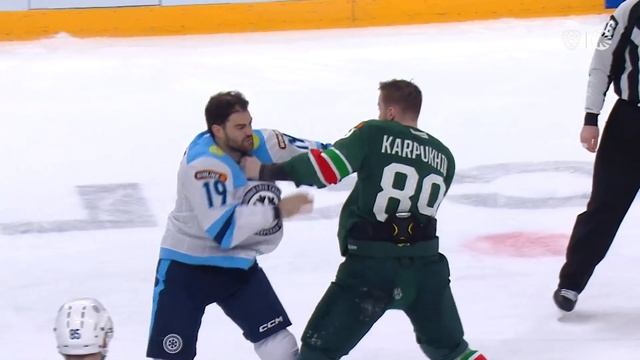 Драка в матче Ак Барс Сибирь смотреть онлайн