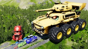 МАШИНКИ МУЛЬТИКИ Тачки Молния Маквин ТАНК против Зомби МАК Гонка BeamNG.drive 🏎️💥