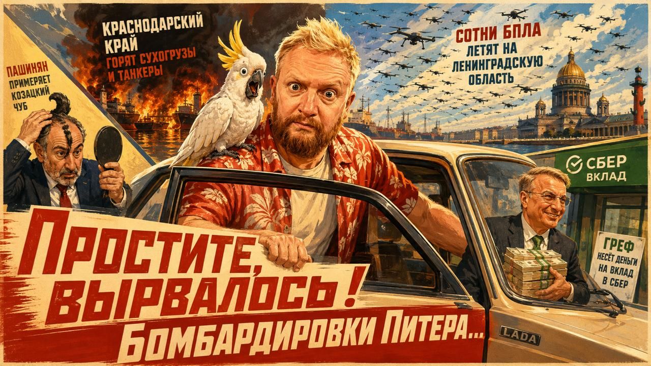 "Простите, вырвалось!" №432| Про атаку на Питер, инфраструктуру и торговый флот в Краснодарском крае смотреть онлайн