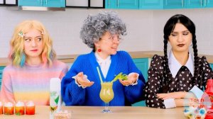 Кулинарный Челлендж# Уэнсдей Против Бабушки # Сумасшедший Челлендж от TeenTeam Challenge