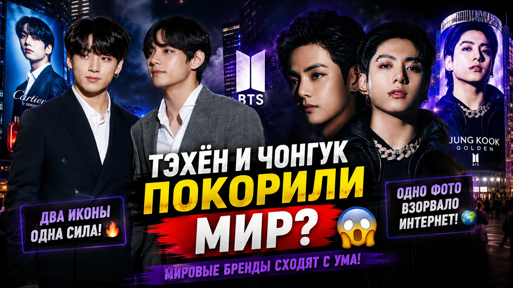 😱🔥 Тэхён и Чонгук снова покоряют мир — бренды сходят с ума! смотреть онлайн