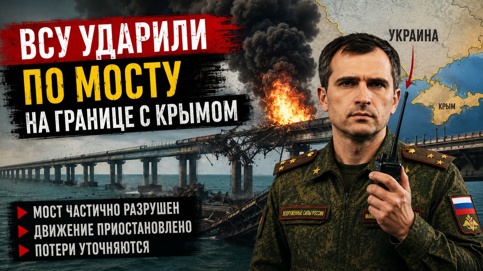 ВСУ атаковали мост у Чонгара на границе с Крымом: пункт «Джанкой» перекрыт смотреть онлайн