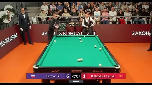 Бильярд .4 и 5партии. Гузов Р. - Калыбек уулу А.