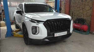 Замена телевизора фары и бампера на Hyundai Palisade 3,5 Хендай Палисад 2022 года 1часть