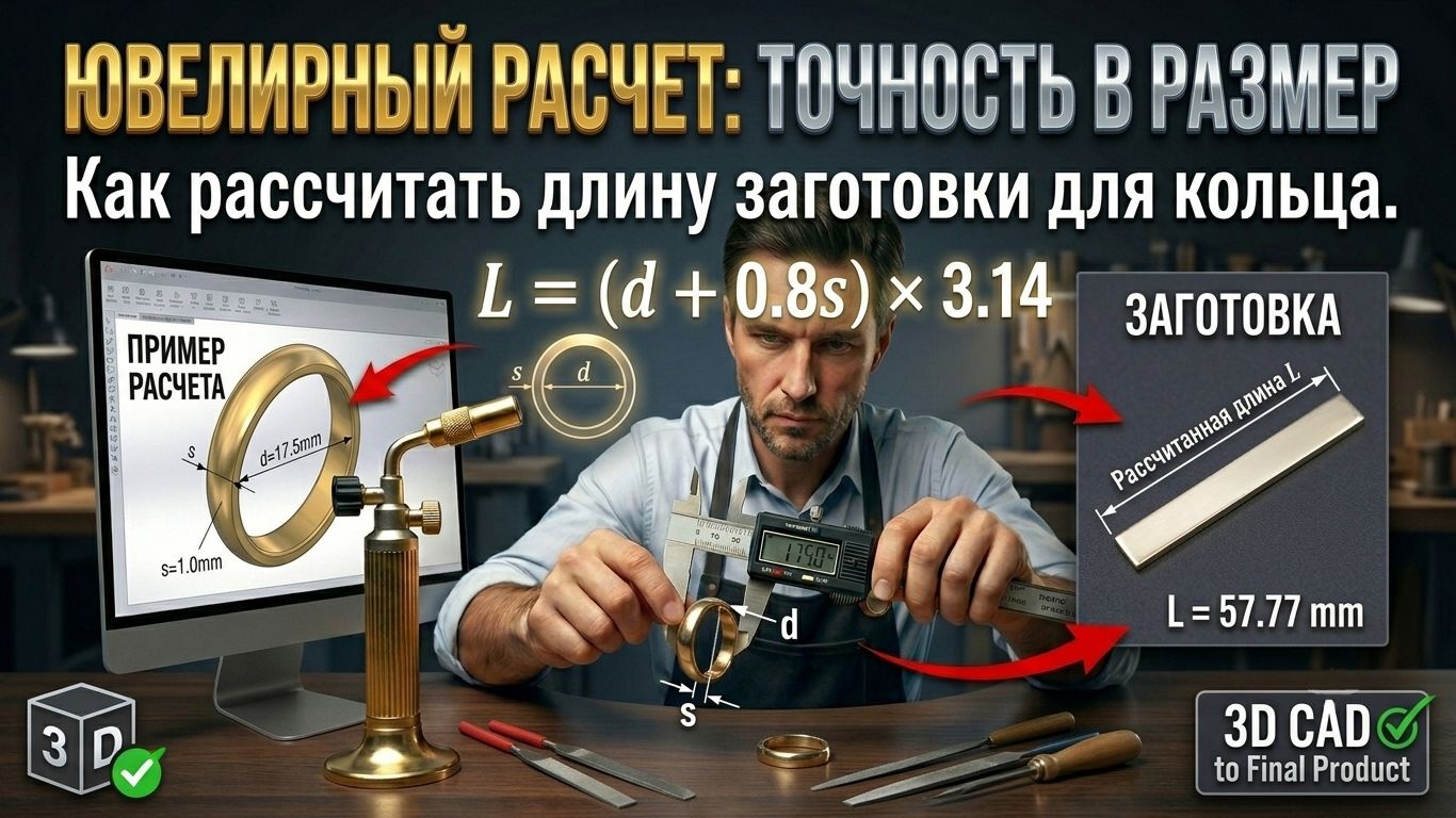 Ювелирная точность! Как рассчитать и сделать кольцо в размер. Теория + Практика! смотреть онлайн