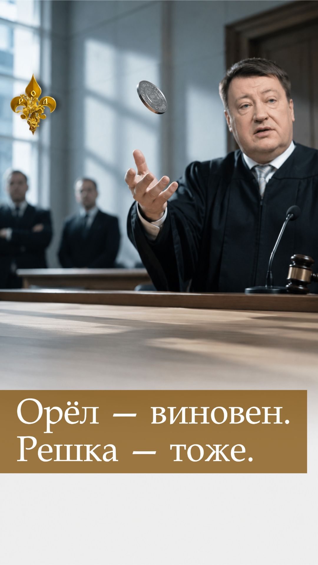 Если монета упала  виновен: судья о правосудии без оправданий