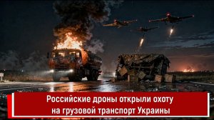 Российские дроны открыли охоту на грузовой транспорт Украины