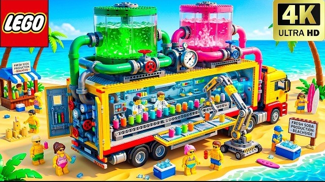 АВТОМАТИЧЕСКАЯ фабрика содовой LEGO, которая на самом деле работает! | Забавный эксперимент Lego смотреть онлайн