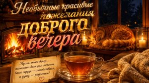 Необычные красивые пожелания доброго вечера ✨ Душевная музыкальная открытка