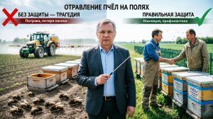 Как защитить пчёл от отравления на полях? Профилактика потрав | Профессор Кашковский 🐝⚠️