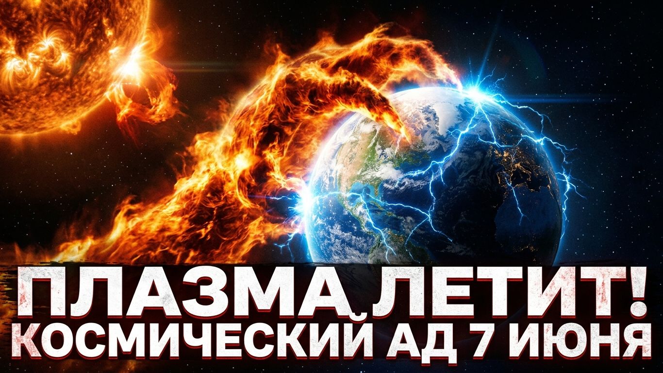 Магнитные бури 7 июня 2026 года: гигантский выброс плазмы летит прямо к Земле.