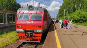 ЭТ2М 057 сообщением Санкт-Петербург - Сосново на станциях Девяткино и Кавголово