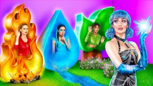 Экстремальные прятки в коробках челлендж! Девушка Огонь, Вода, Воздух и Земля