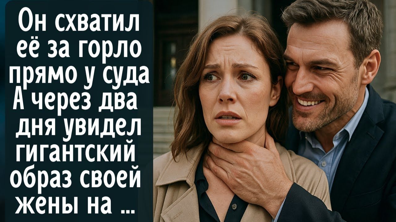 Он схватил её за горло прямо у суда. А через два дня увидел гигантский образ своей жены прямо на … смотреть онлайн