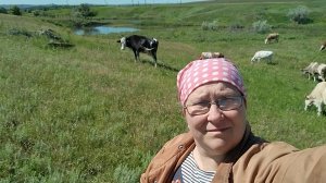 Два дня пасла стадо 🐮коров🐮