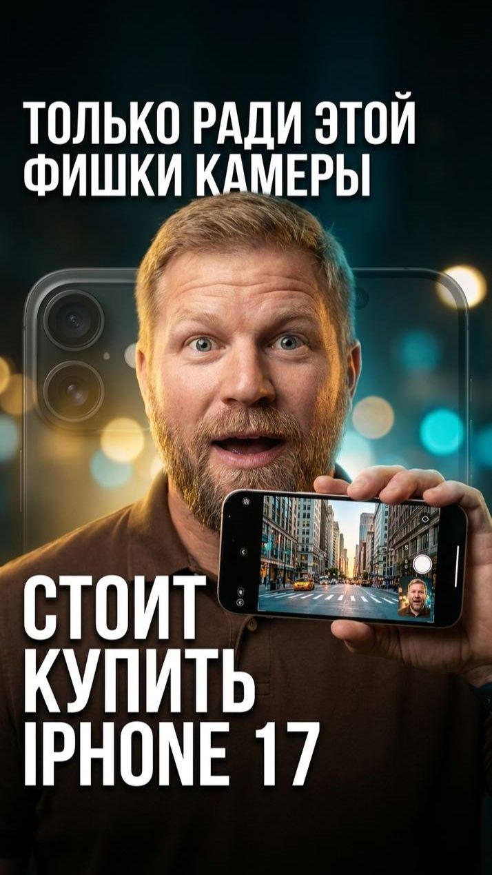 Двойная съёмка IPhone 17 — снимает две камеры одновременно