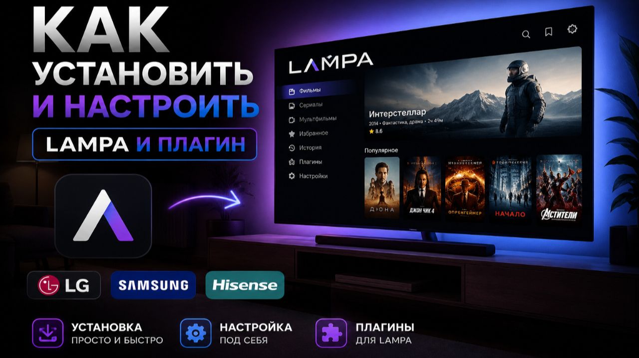 Как установить и настроить Lampa и плагин на LG, Samsung, Hisense смотреть онлайн
