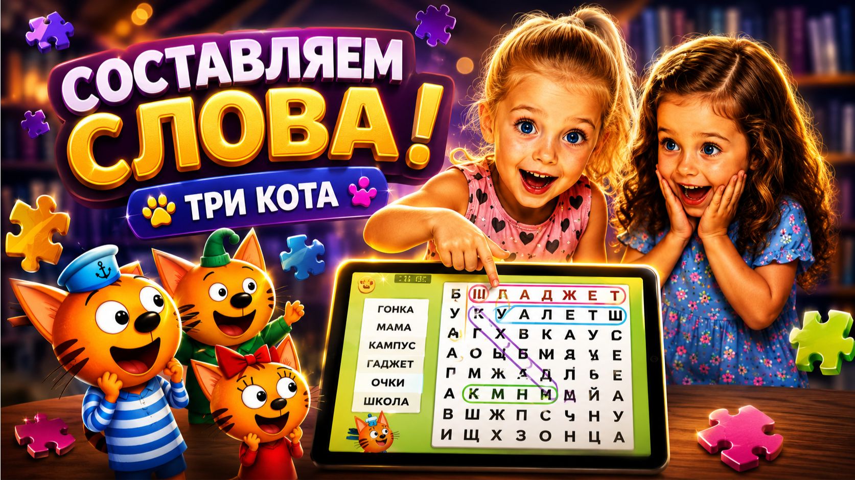 Сможешь найти все слова? 😱 | Три Кота