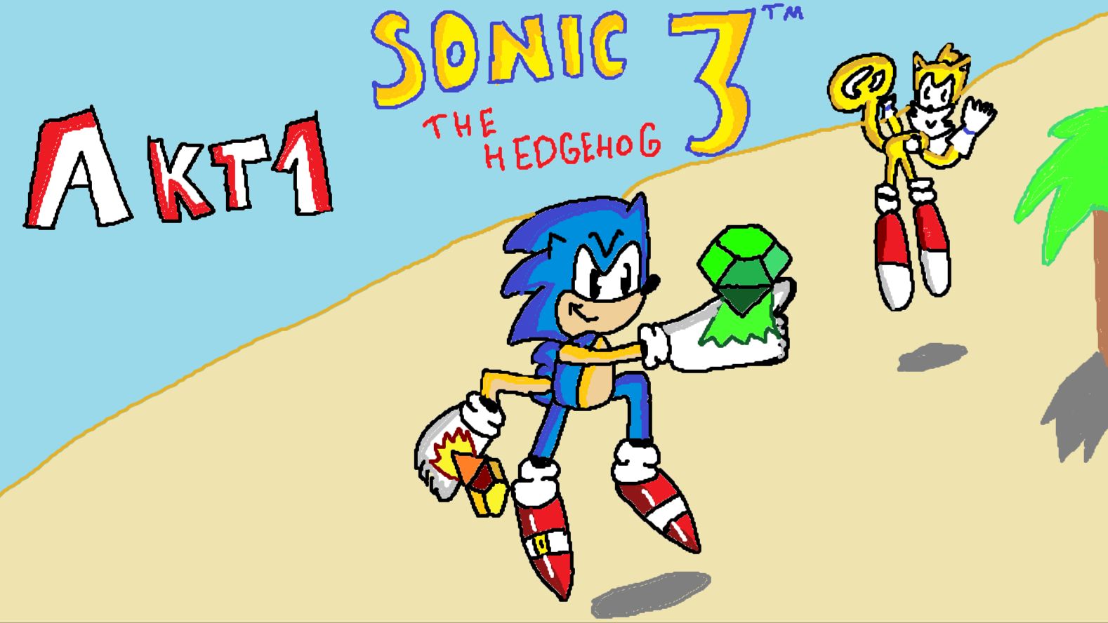 [Rus] Sonic hte hedgehog 3 (1 часть/ Дует Соника и Тейлза) Остров Ангела и два изумруда Хаоса.