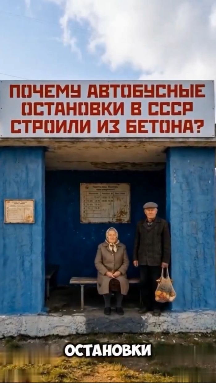 Советские автобусные остановки из бетона