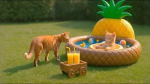 🐾 Мама-кошка подстригает шерсть на ферме и делает тигровую шапку для котят дома 🐯🎩