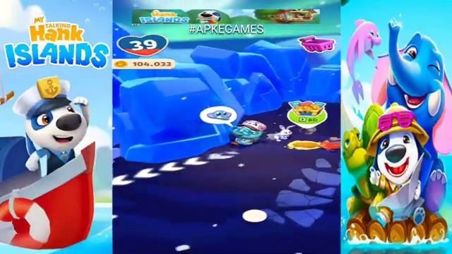My Talking Hank islands New update ice islands unlocked Dolphin vs Seal Gameplay_360p смотреть онлайн