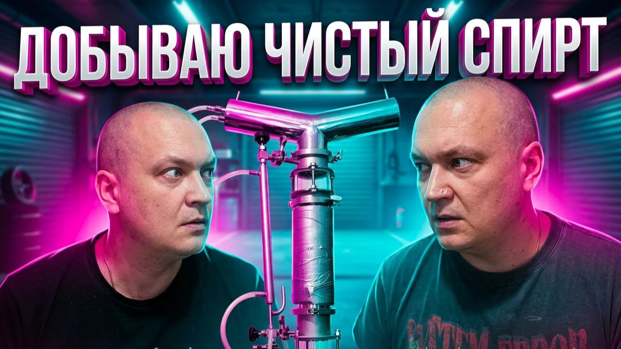 Спирт 96.6% из сахара на дрожжах Брагман и трех дюймовой колонне с царгой пастеризации. смотреть онлайн