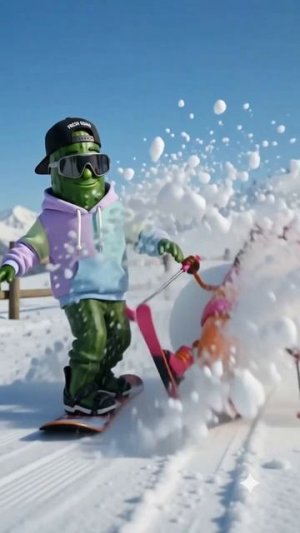 Когда подрезал друга на сноуборде 😂 🥕❄️