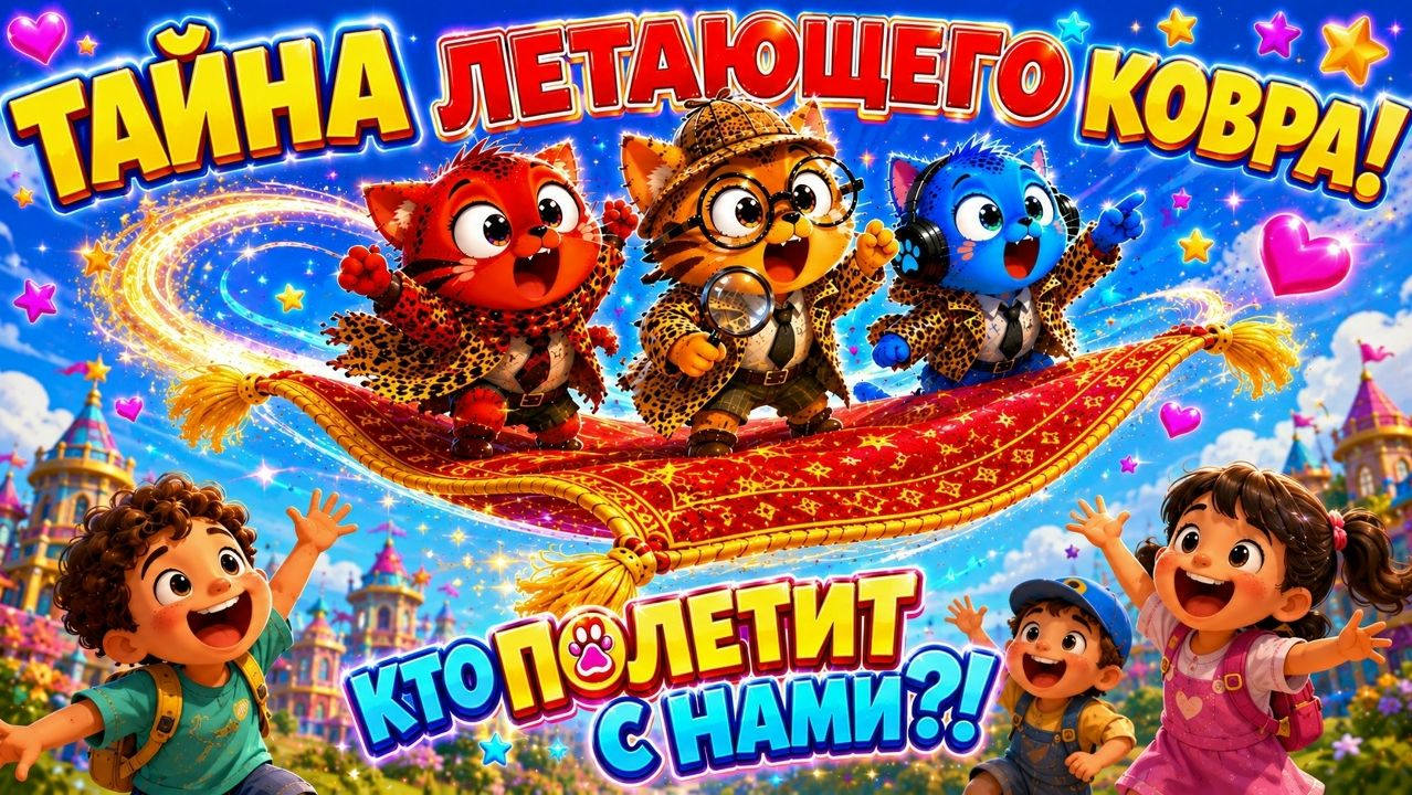 Мультики для детей. Яркие Мультики. Детские мультики.Коты-Детективы и Ковер Самолет