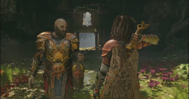 23 God of War Ragnarok - под радугой - беспокойство Фрейи - стопы великана - древо воронов сундук 3
