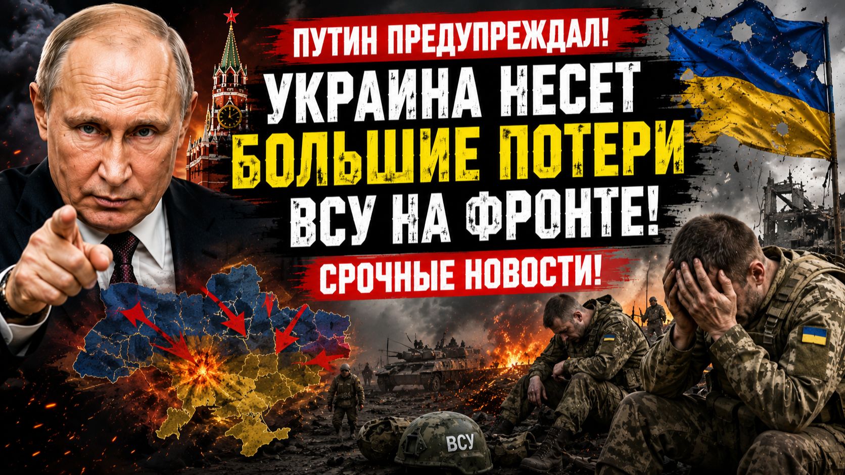 🚨 ПУТИН ПРЕДУПРЕЖДАЛ! УКРАИНА НЕСЕТ БОЛЬШИЕ ПОТЕРИ ВСУ НА ФРОНТЕ! СРОЧНЫЕ НОВОСТИ! смотреть онлайн