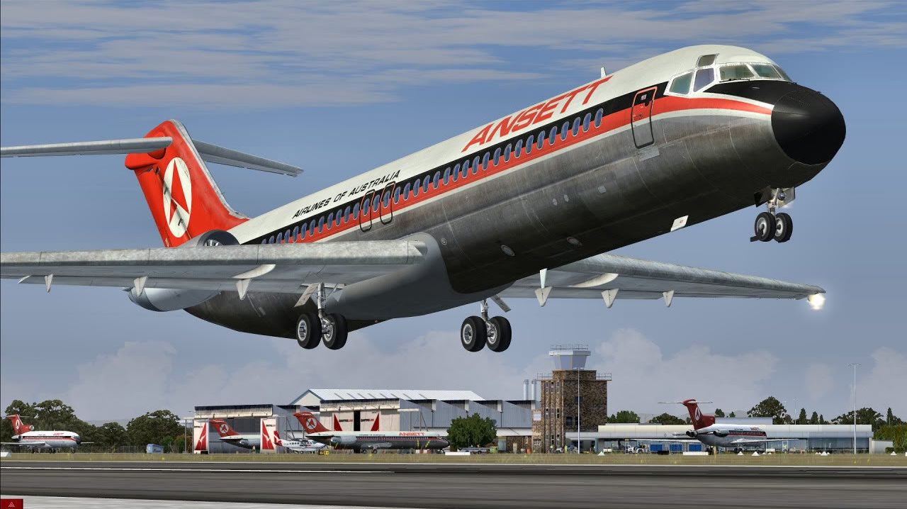 VABB - Mumbai Exam DC-9 Plane Transfer (экзамен по шасси, не выходят правые)