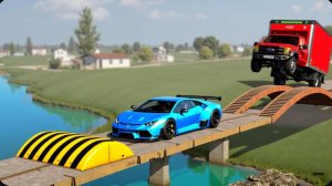 Автомобили против разрушенных мостов ▶️ BeamNG Drive