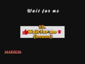 15. Wait for me (bonus)