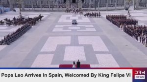 GRAND WELCOME - Pope Leo XIV Receives Guard of Honour as King Felipe VI Greets Him in Madrid, June 7