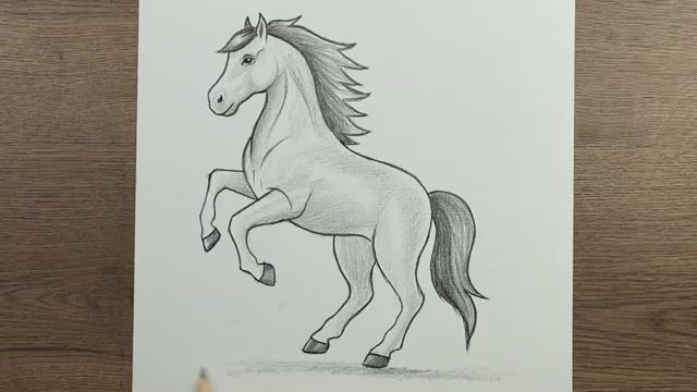 Как нарисовать лошадь — пошаговый простой урок рисования лошади. Урок рисования.