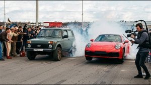ПРЫГАЮЩАЯ НИВА 500 л.с против PORSCHE 911 и МАЖОРСКИХ АВТО