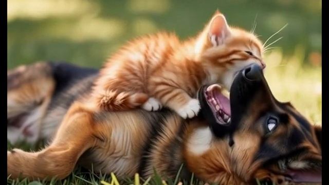 котенок и немецкая овчарка смотреть онлайн