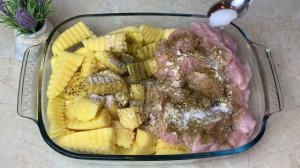 Картошка с Мясом в духовке. Простой и очень Вкусный Ужин или Обед. Всего 10 минут работы + выпечка