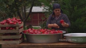 Kənd Həyatı. Как приготовить перечную пасту из свежего болгарского перца