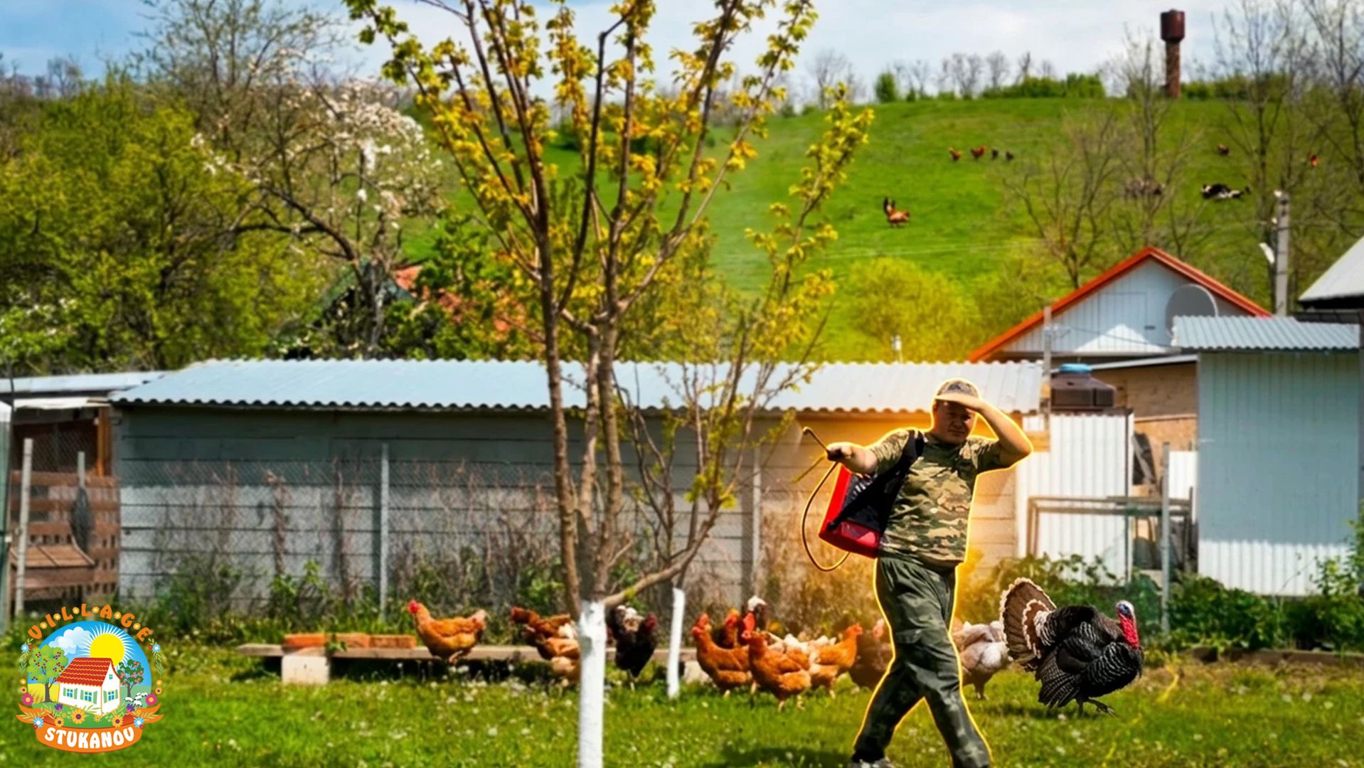 Обрабатываем сад, косим траву, сажаем цветы. смотреть онлайн