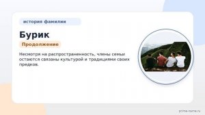 Фамилия Бурик: происхождение, значение и склонение