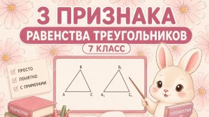 3 ПРИЗНАКА РАВЕНСТВА ТРЕУГОЛЬНИКОВ | Геометрия 7 класс