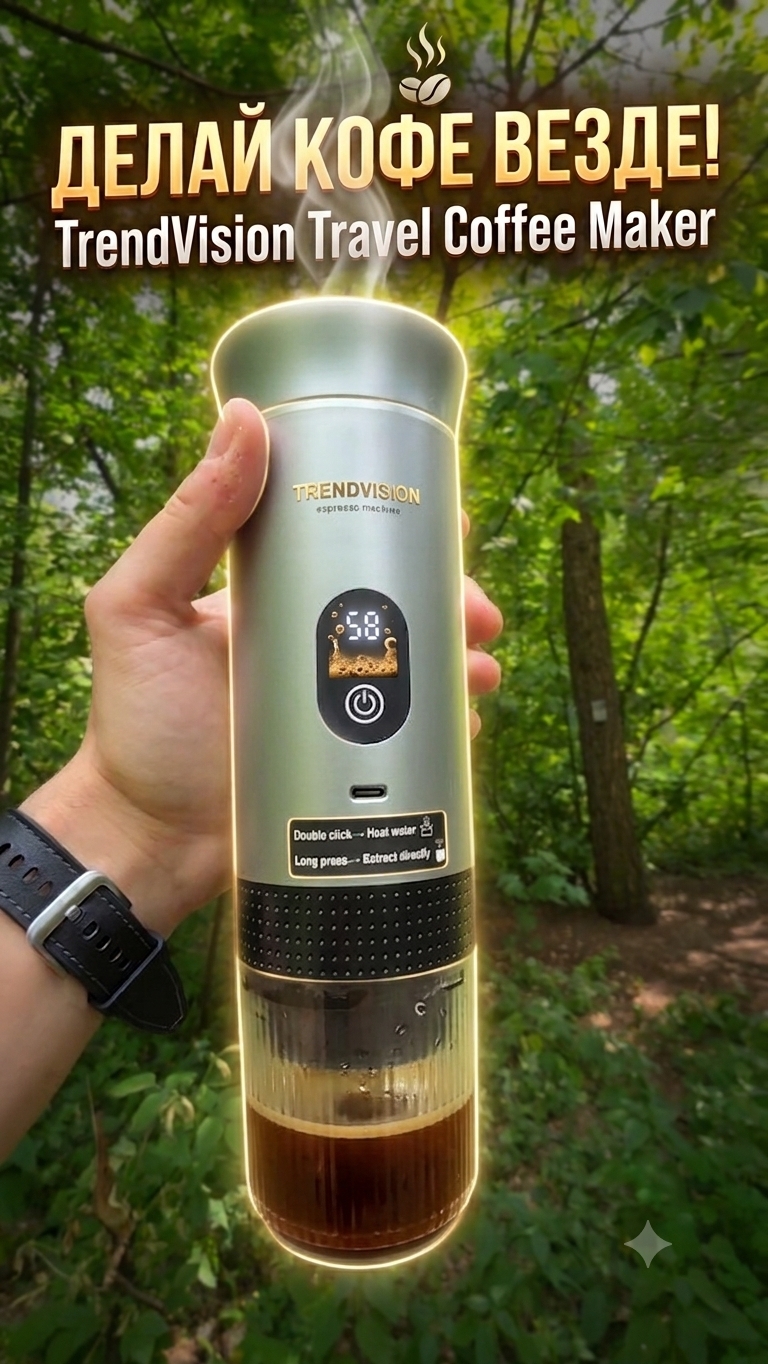 ДЕЛАЙ КОФЕ ВЕЗДЕ! ТЕСТИРУЕМ  TrendVision Travel Coffee Maker обзор портативной эспрессо-машина