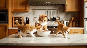 Игривые котята катаются на мини-игрушках 😺🛴 #Семейная история милых 3D животных