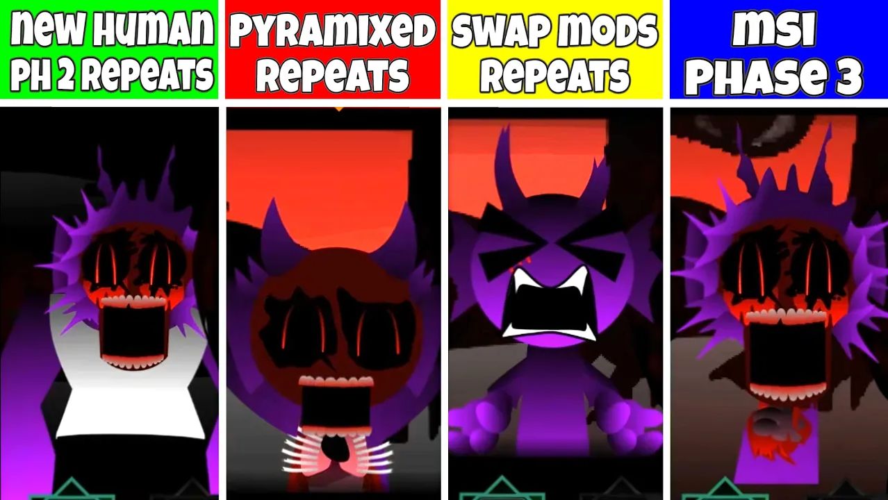 Sprunki MSI Фаза 3 – New Human Фаза 2, Swap Mods & Pyramixed All Repeat Fan Mod смотреть онлайн